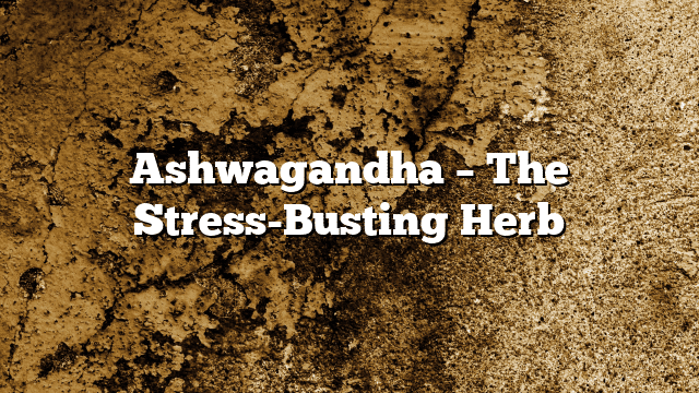 Ashwagandha – The Stress-Busting Herb